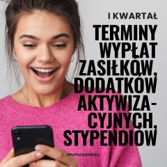 Zdjęcie artykułu TERMINY WYPŁAT: ZASIŁKI, STYPENDIA, DODATKI AKTYWIZACYJNE